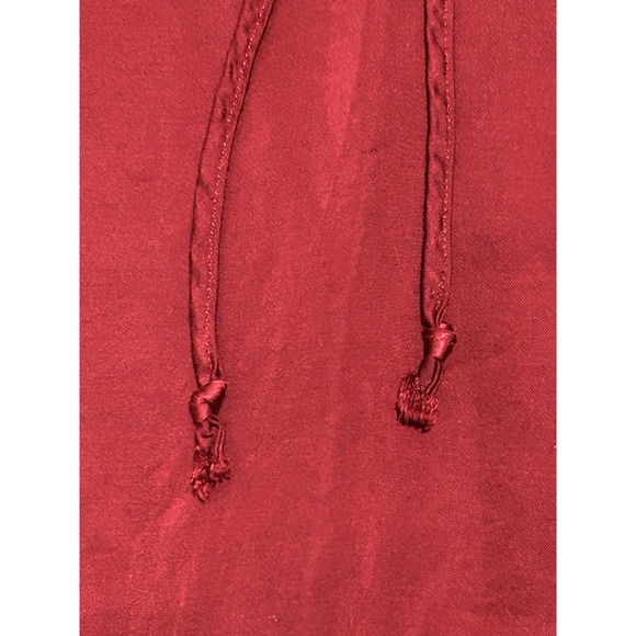 Nation LTD Cherry Red V-Neck Blouse | Frayed Hem | 100% Viscose Size S - Picture 7 of 9